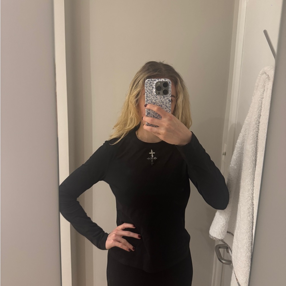 Cross Black Long Sleeve Tee